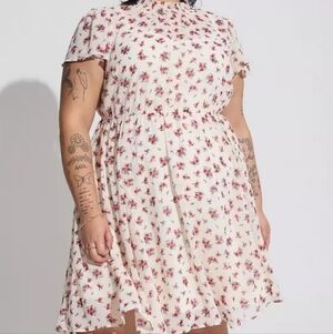 Torrid Floral Mini Chiffon Floral Dress